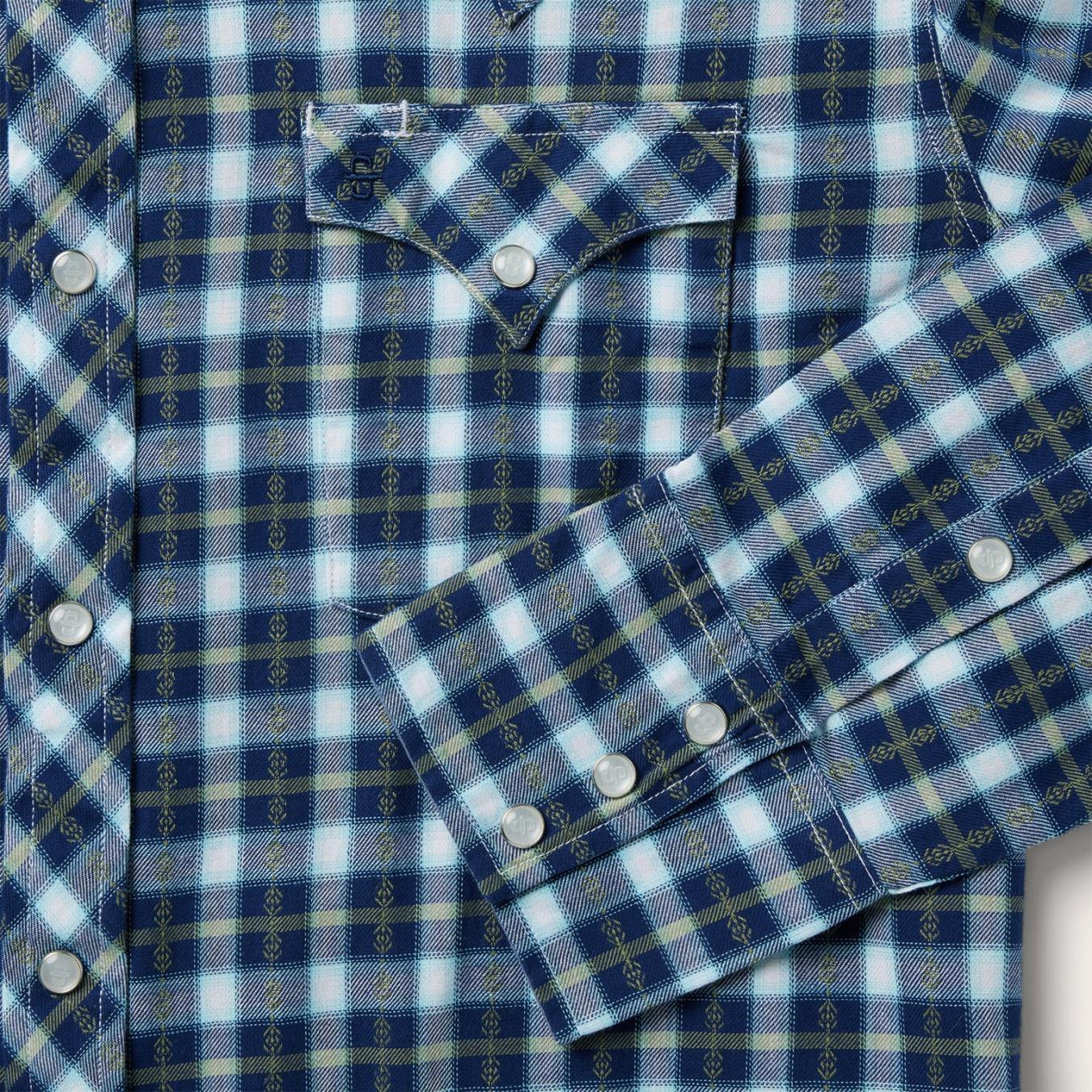 Men Western Shirts | Stetson Plaid Twill Dobby Western Shirt Blue