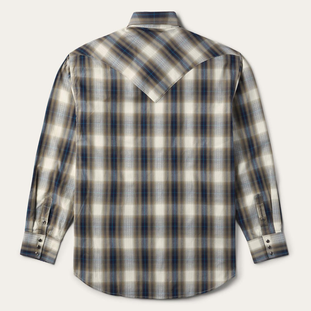 Men Western Shirts | Stetson Ranch Plaid Dobby Western Shirt Brown