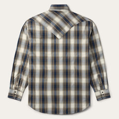 Men Western Shirts | Stetson Ranch Plaid Dobby Western Shirt Brown