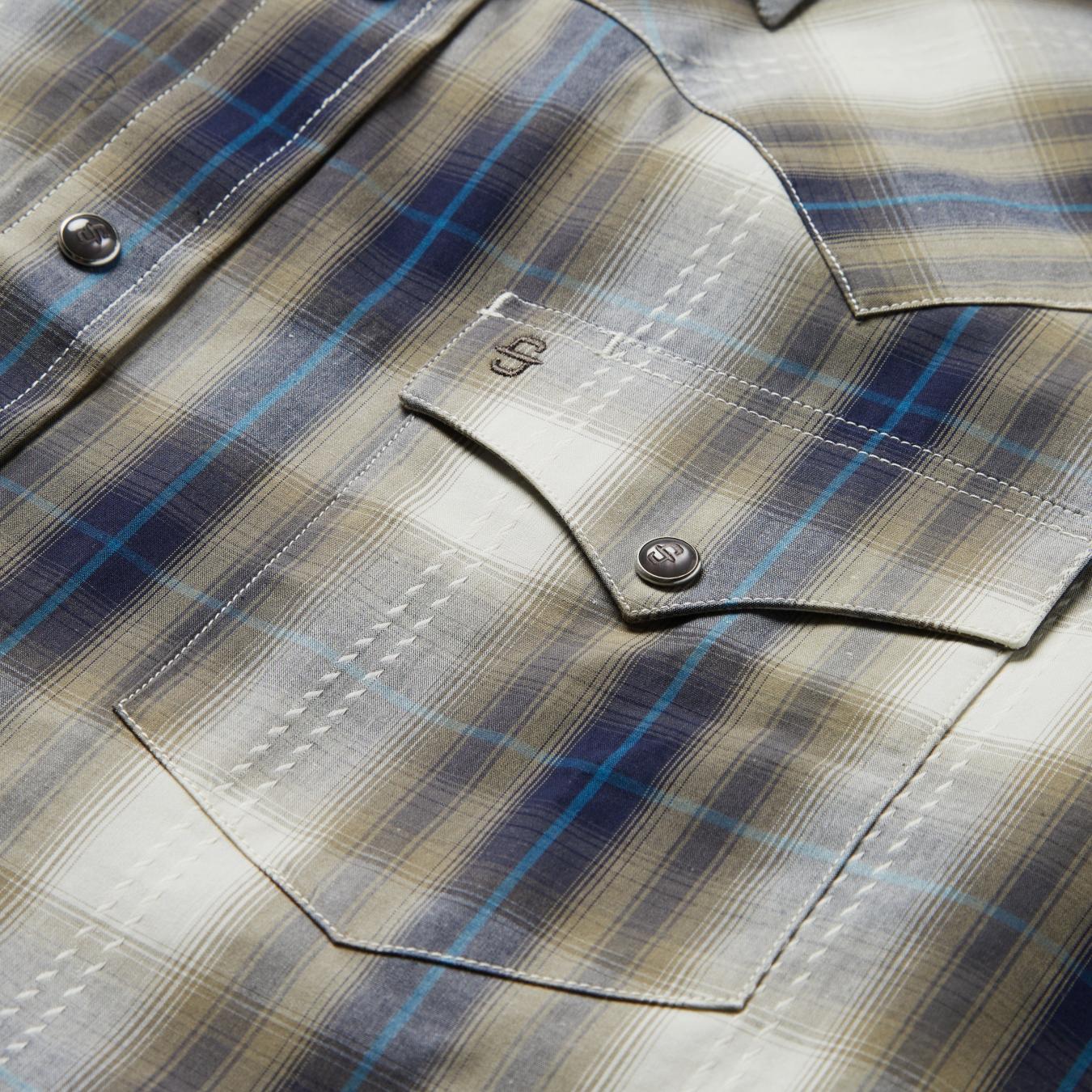 Men Western Shirts | Stetson Ranch Plaid Dobby Western Shirt Brown