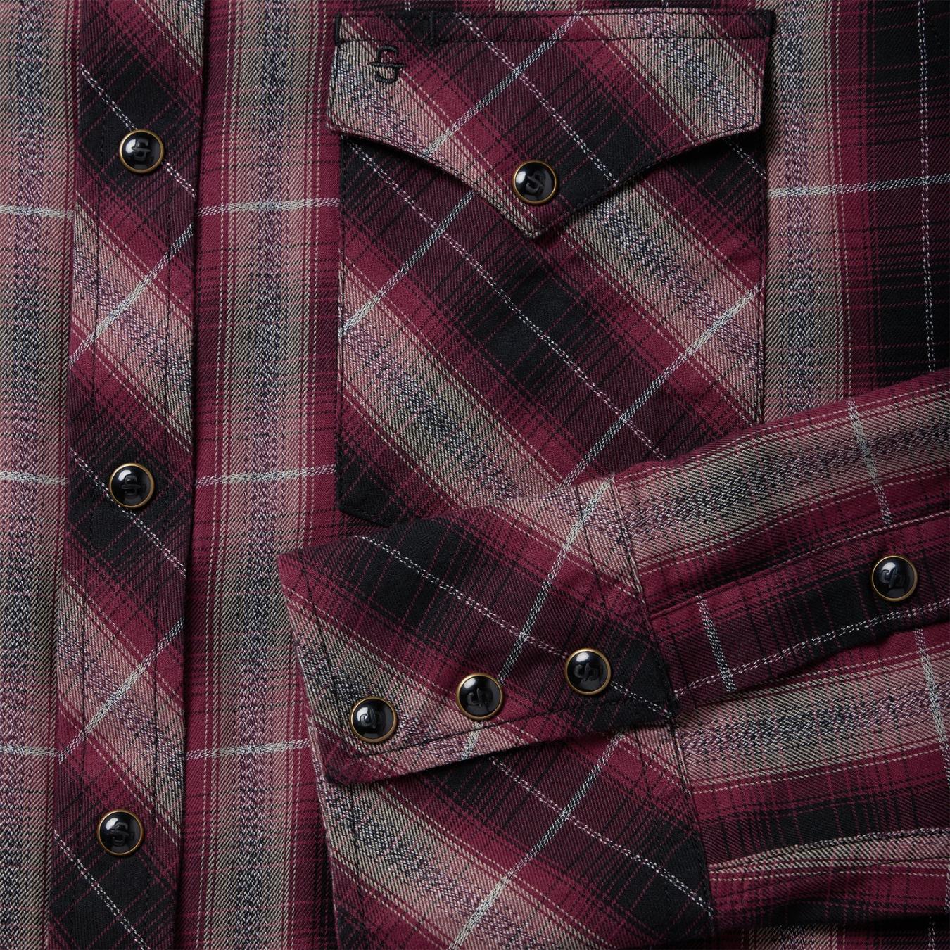 Men Western Shirts | Stetson Red Marl Plaid Western Shirt Red