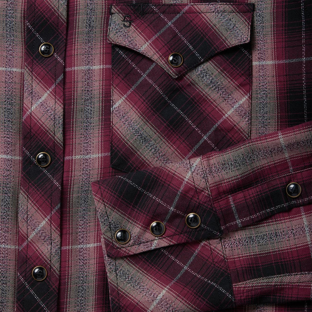 Men Western Shirts | Stetson Red Marl Plaid Western Shirt Red