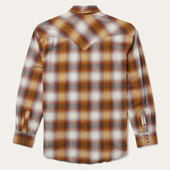 Men Western Shirts | Stetson Rust Plaid Flannel Western Shirt Brown