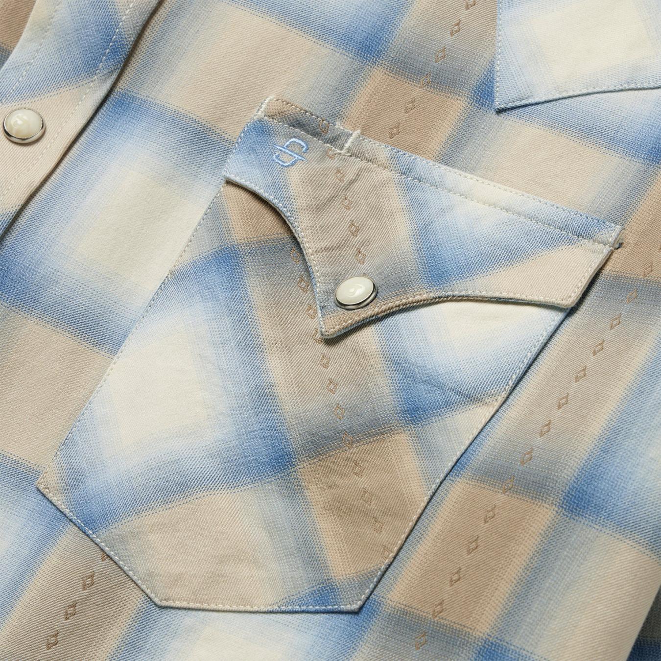 Men Western Shirts | Stetson Sand Plaid Dobby Western Shirt Brown