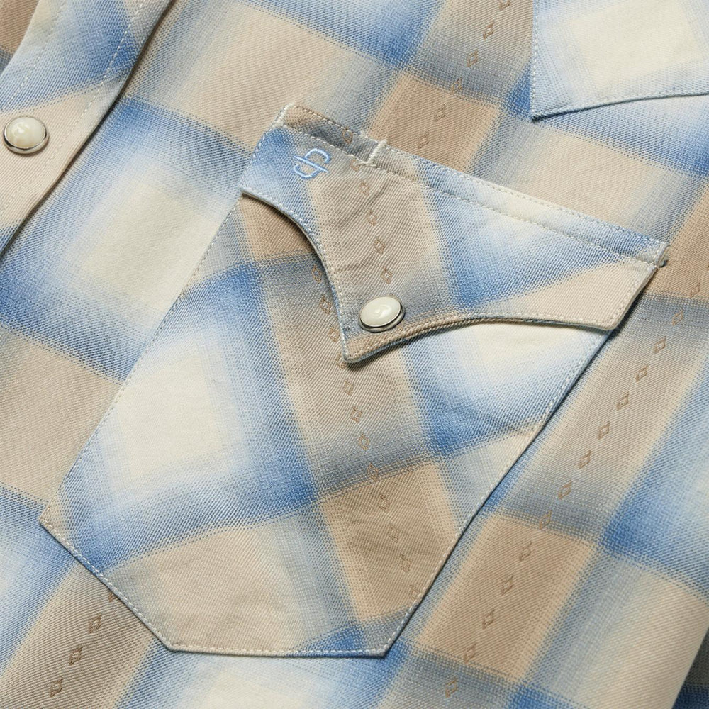 Men Western Shirts | Stetson Sand Plaid Dobby Western Shirt Brown