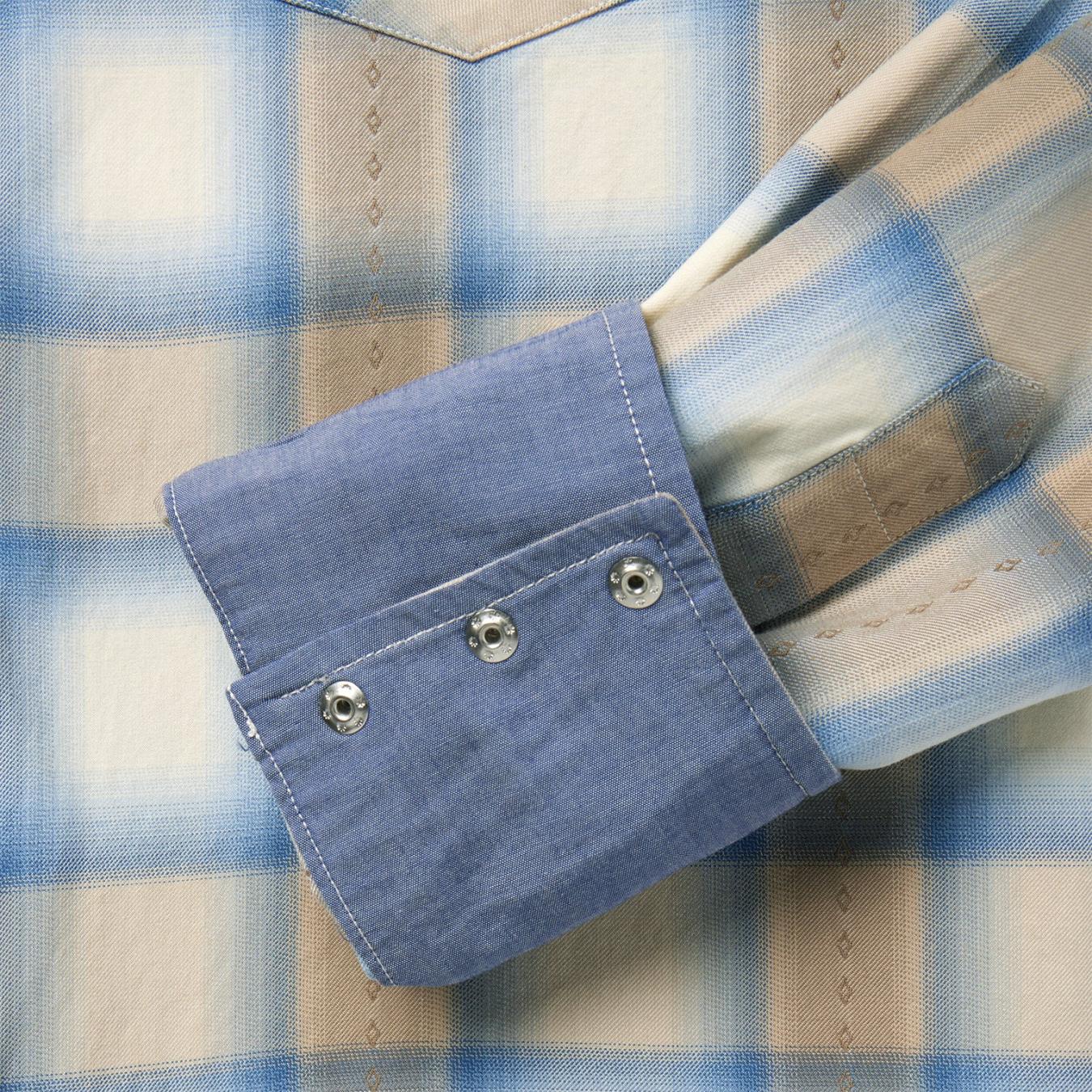 Men Western Shirts | Stetson Sand Plaid Dobby Western Shirt Brown