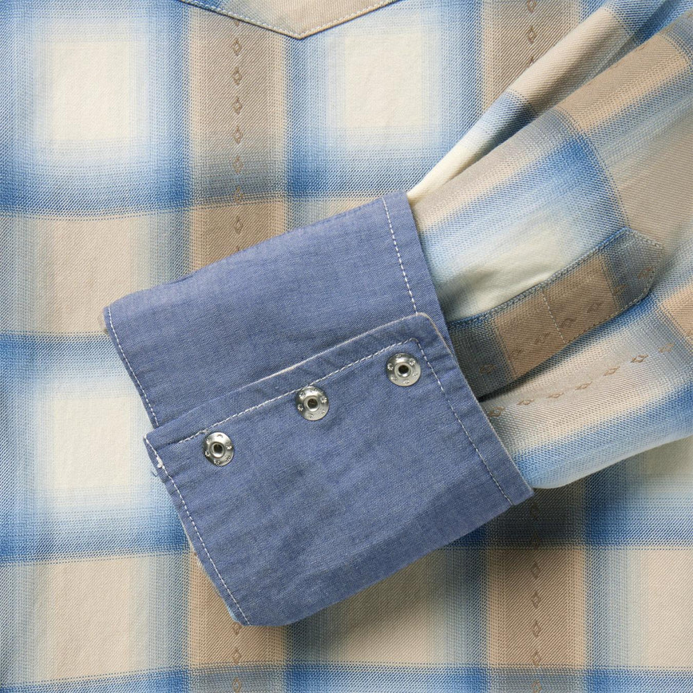 Men Western Shirts | Stetson Sand Plaid Dobby Western Shirt Brown