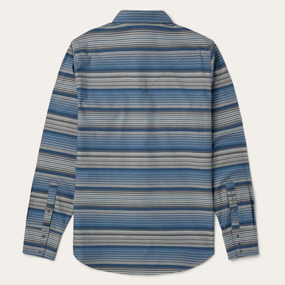 Men Western Shirts | Stetson Serape Stripe Western Shirt Blue