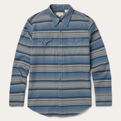 Men Western Shirts | Stetson Serape Stripe Western Shirt Blue