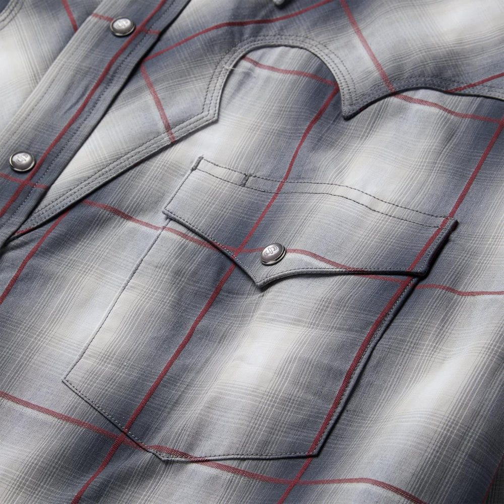 Men Western Shirts | Stetson Smoke Ombre Western Shirt Grey