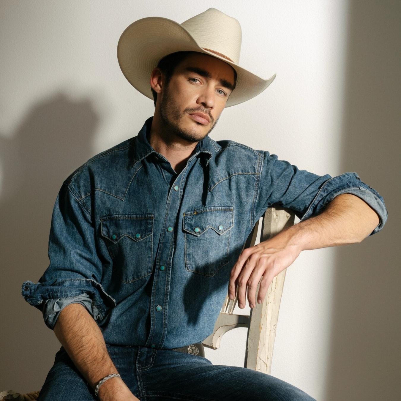Men Western Shirts | Stetson Turquoise Snap Western Denim Shirt Blue