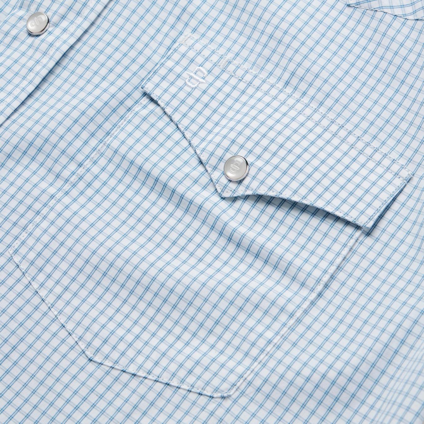 Men Western Shirts | Stetson Two Stripe Check Western Shirt Blue