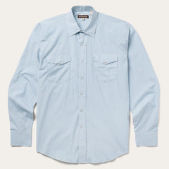 Men Western Shirts | Stetson Two Stripe Check Western Shirt Blue