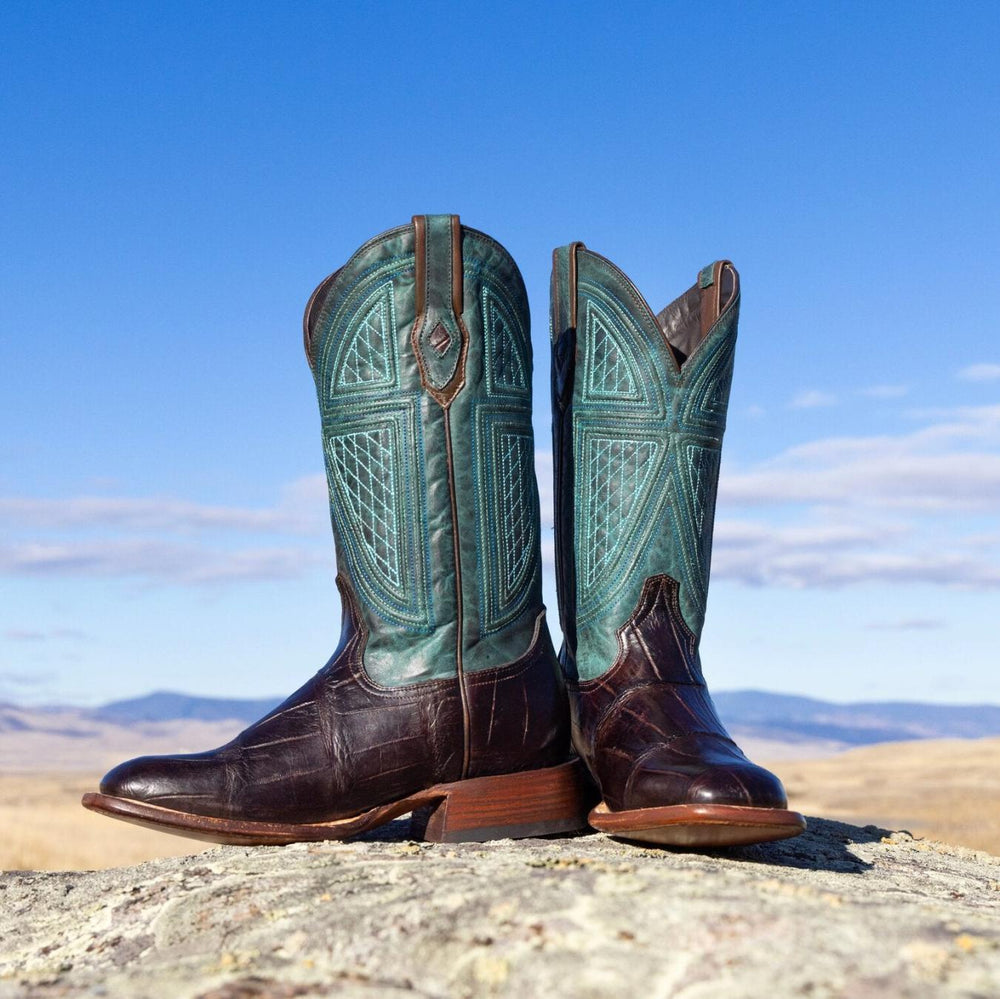 Men Western | Stetson Big Horn Tobacco Alligator Cowboy Boot Brown
