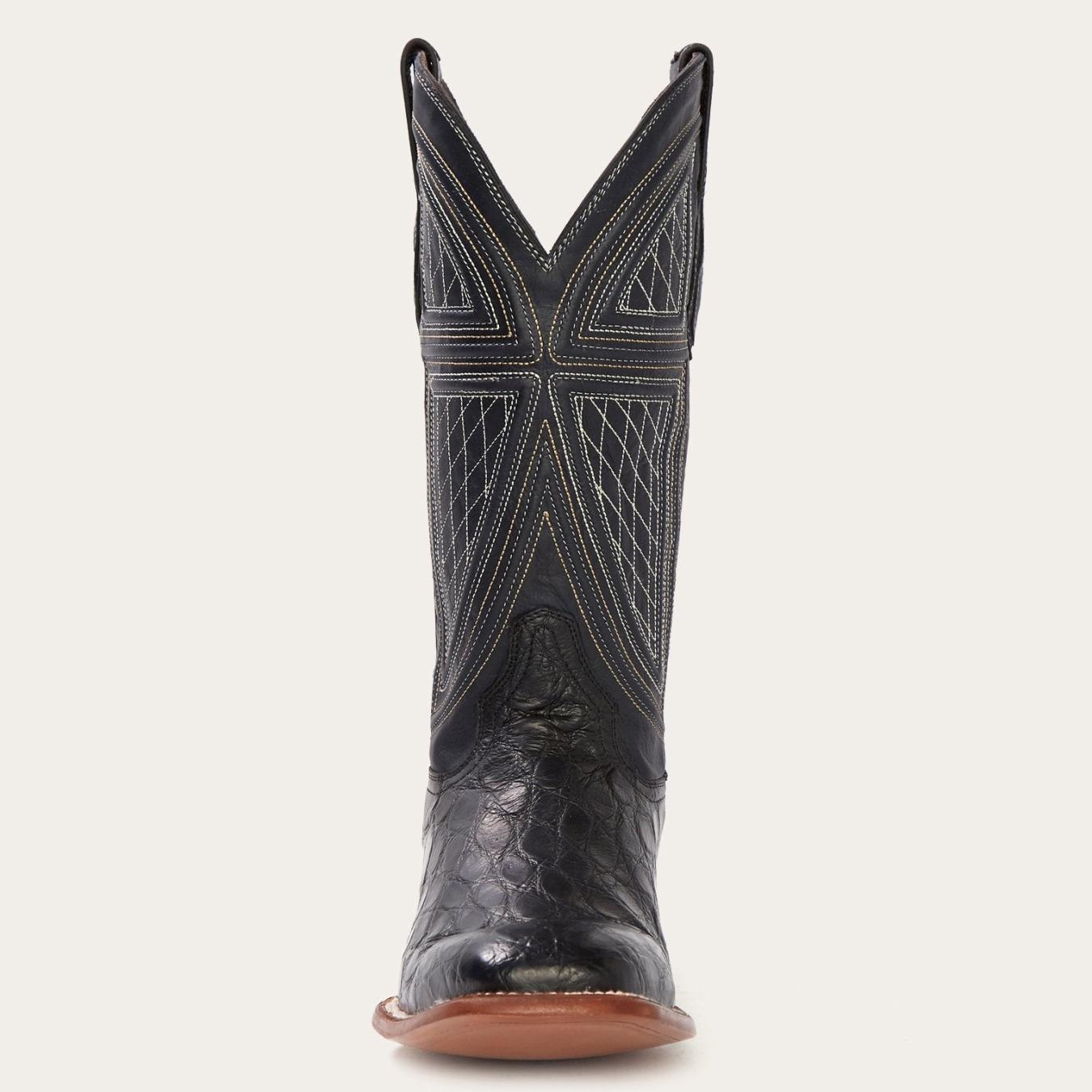Men Western | Stetson Black Falls Alligator Cowboy Boot Black