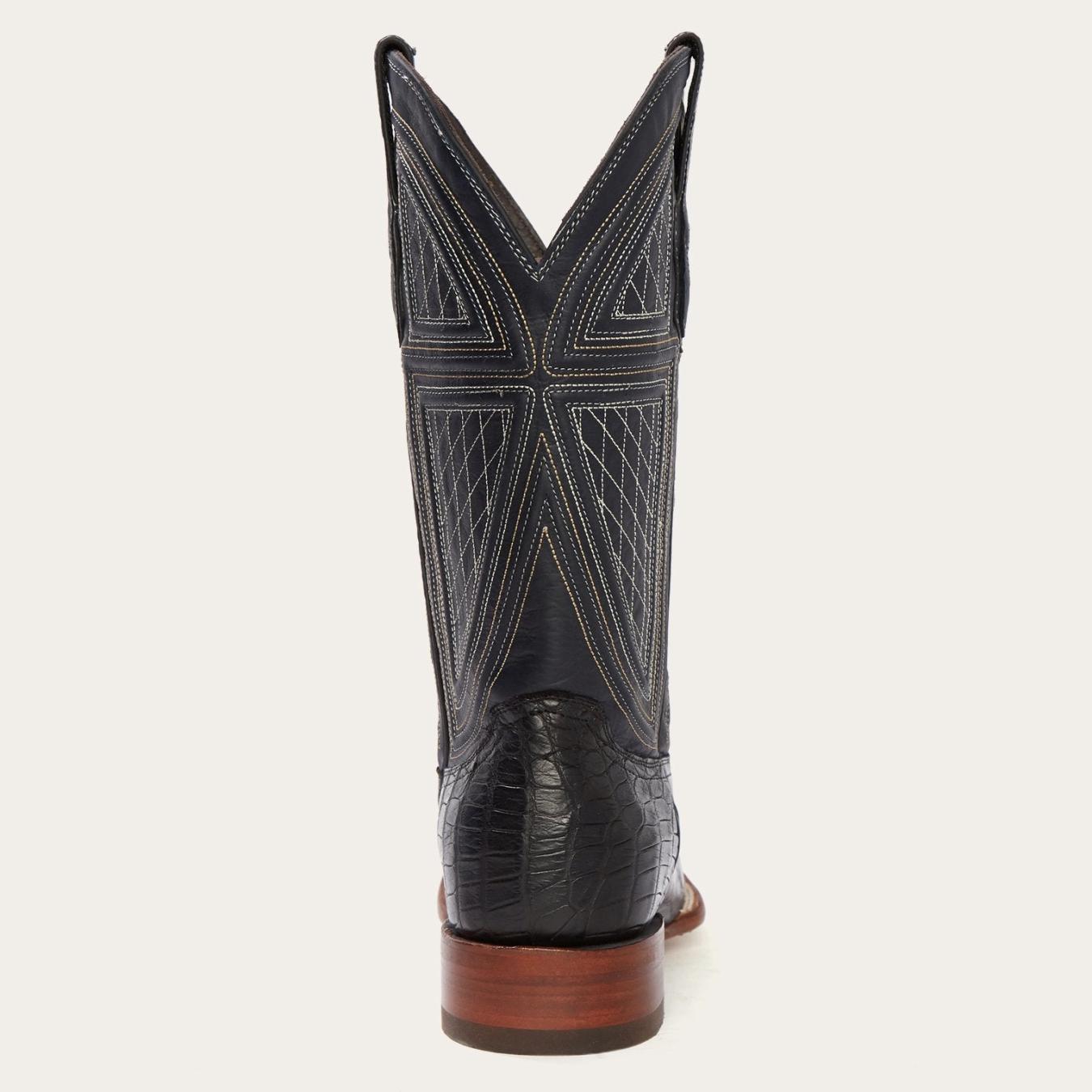 Men Western | Stetson Black Falls Alligator Cowboy Boot Black