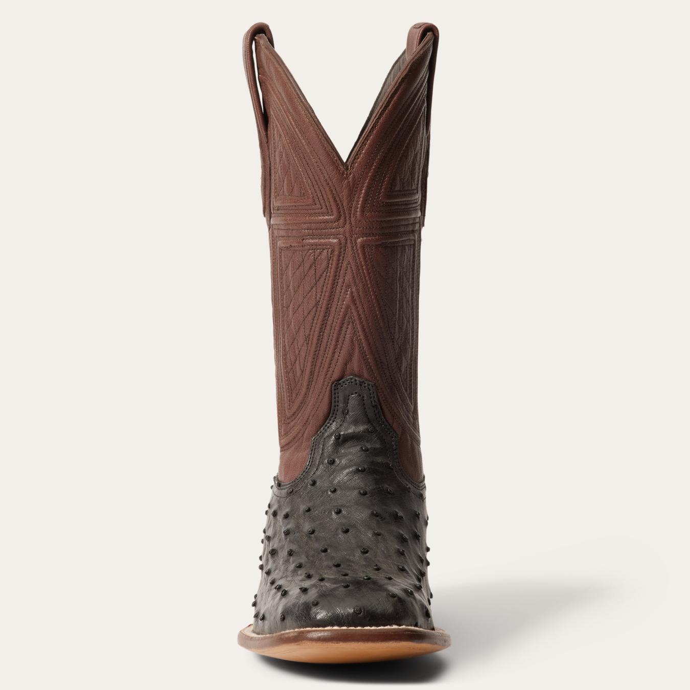 Men Western | Stetson Dillon Ostrich Boots Black