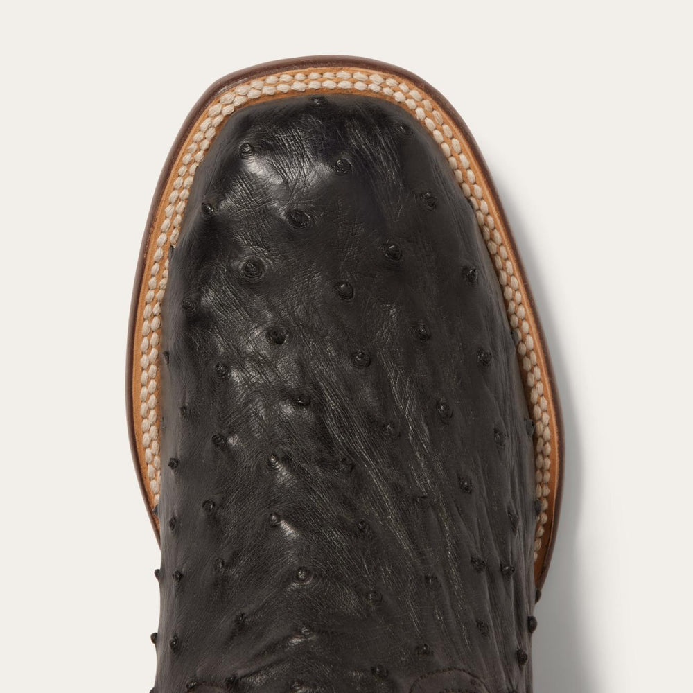 Men Western | Stetson Dillon Ostrich Boots Black