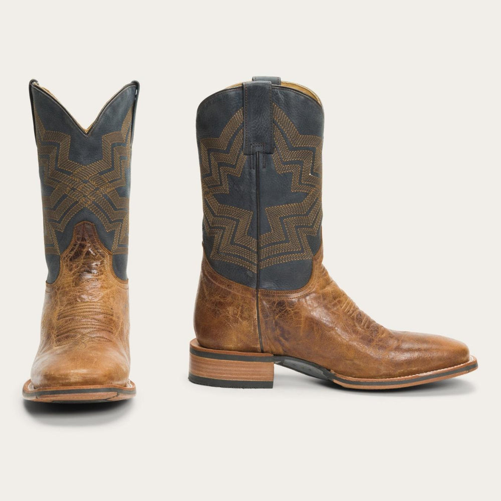 Men Western | Stetson Goddard Burnished Blue &amp; Brown Leather Boot Brown