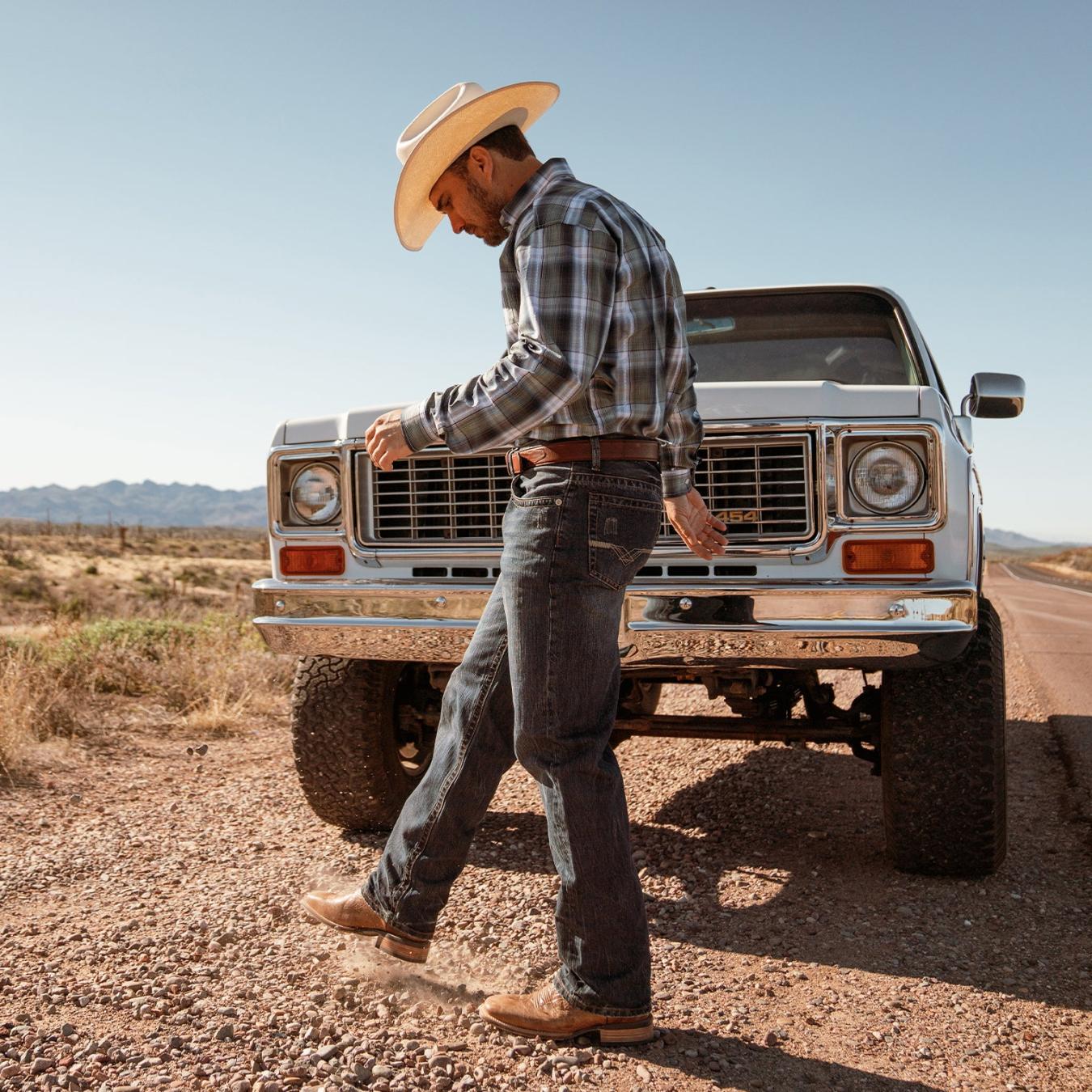 Men Western | Stetson Goddard Burnished Blue &amp; Brown Leather Boot Brown
