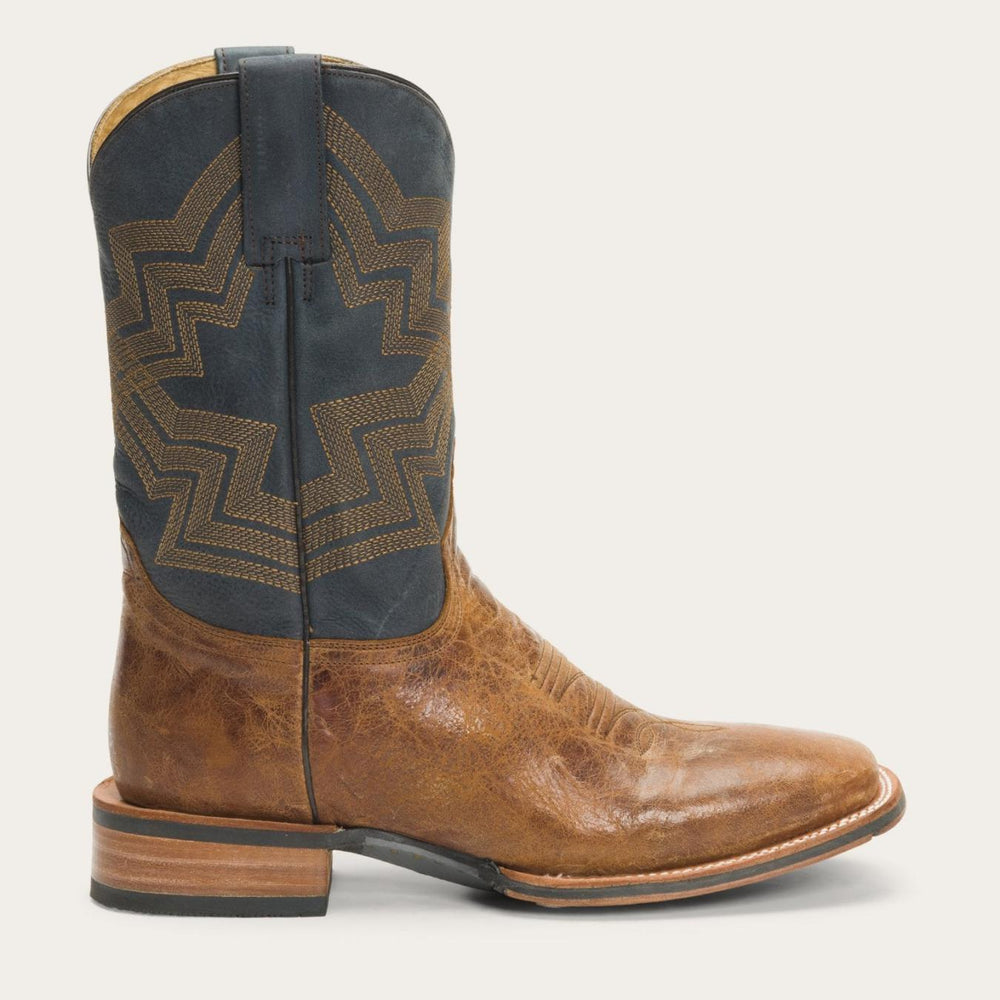 Men Western | Stetson Goddard Burnished Blue &amp; Brown Leather Boot Brown