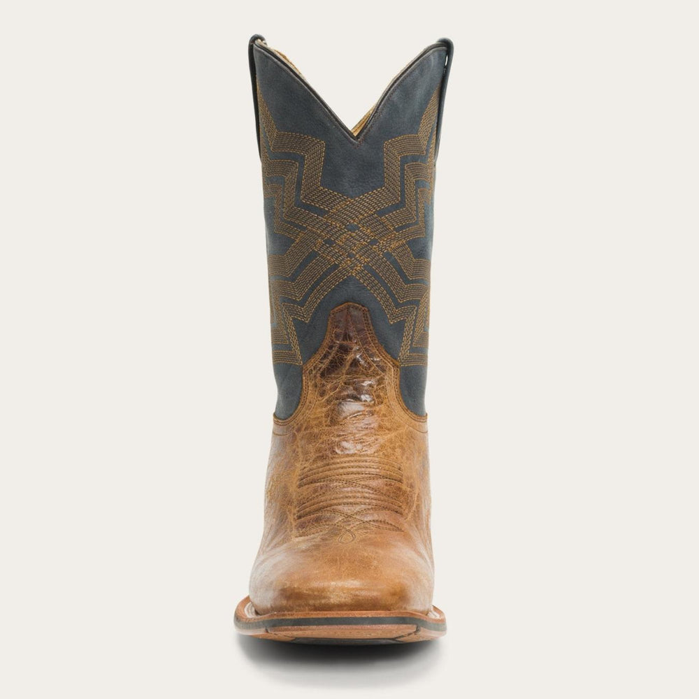 Men Western | Stetson Goddard Burnished Blue &amp; Brown Leather Boot Brown