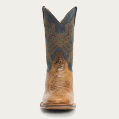 Men Western | Stetson Goddard Burnished Blue &amp; Brown Leather Boot Brown