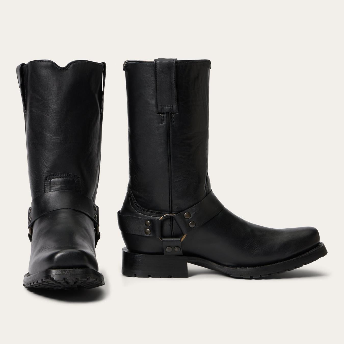 Men Western | Stetson Heritage Harness Boots Black