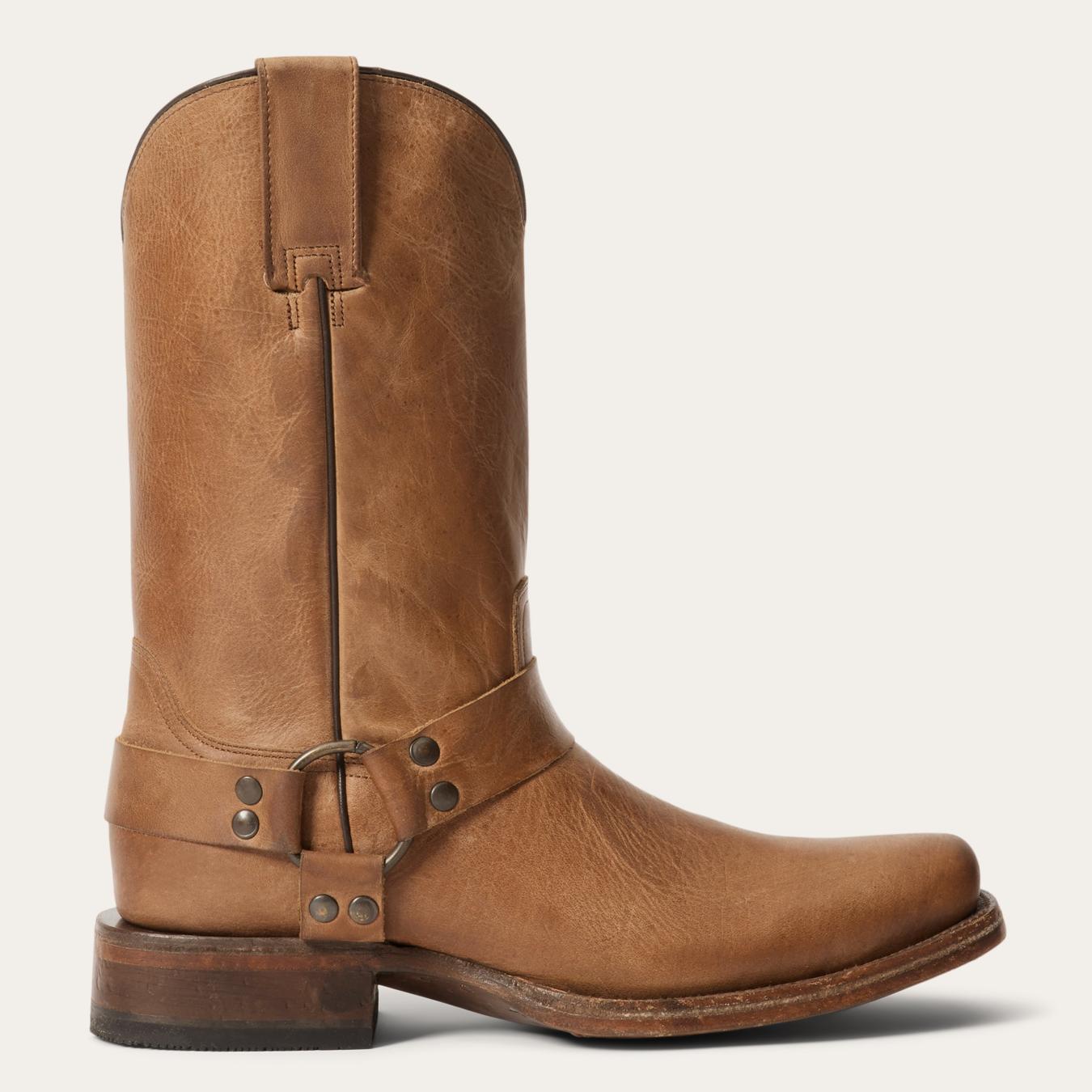 Men Western | Stetson Heritage Harness Boots Burnished Tan