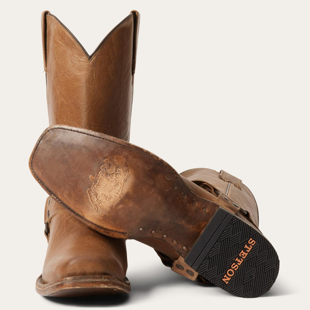 Men Western | Stetson Heritage Harness Boots Burnished Tan