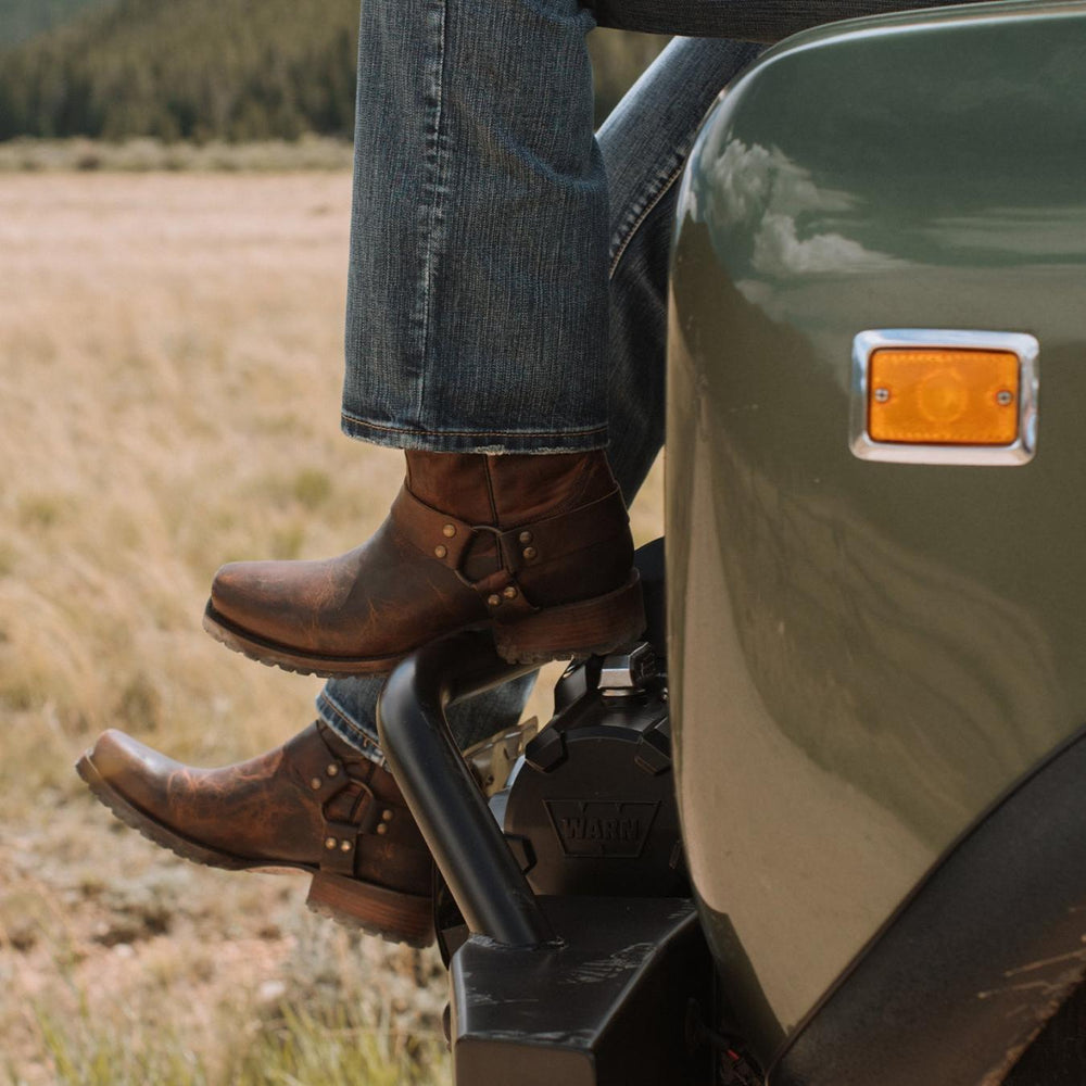 Men Western | Stetson Heritage Harness Boots Waxed Brown