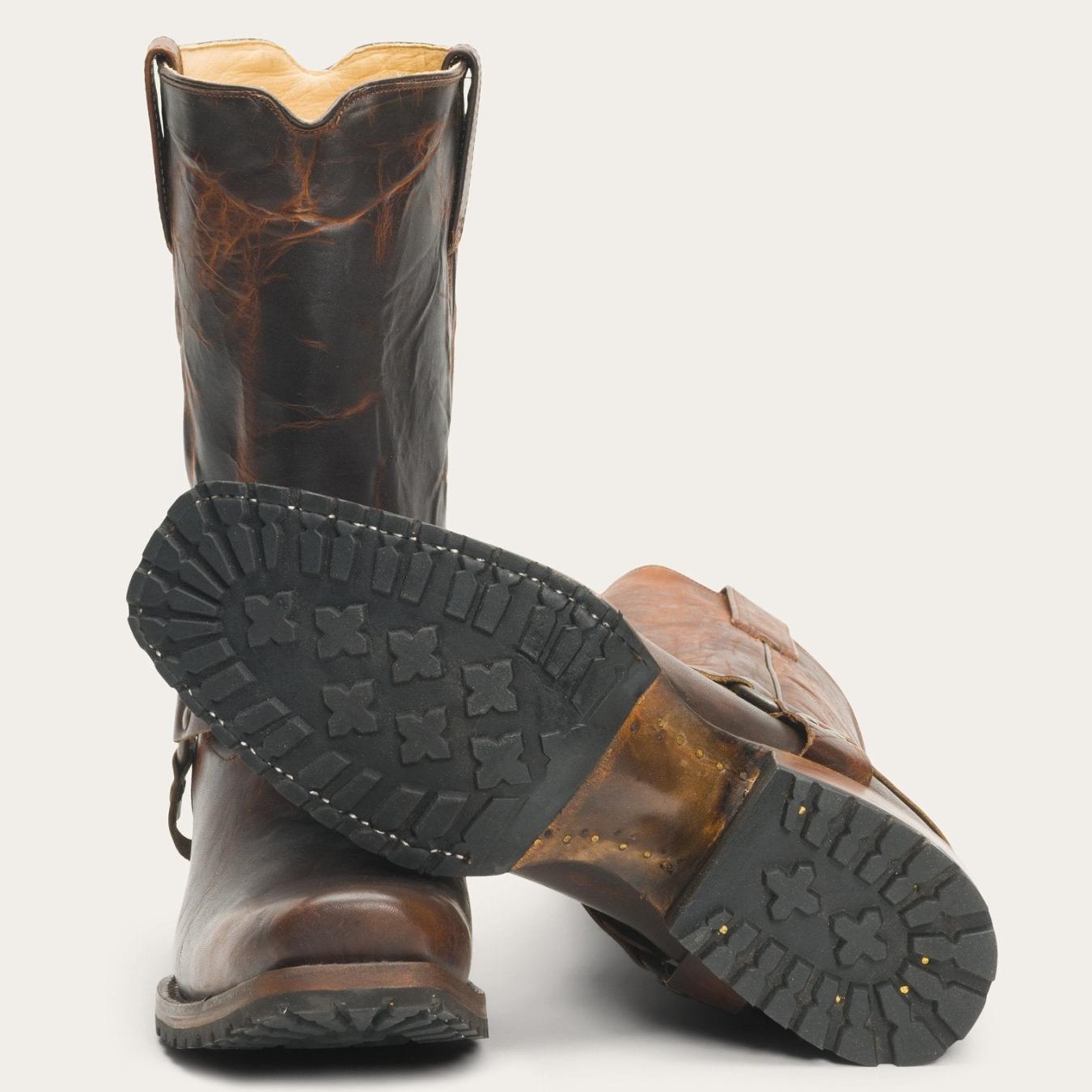 Men Western | Stetson Heritage Harness Boots Waxed Brown