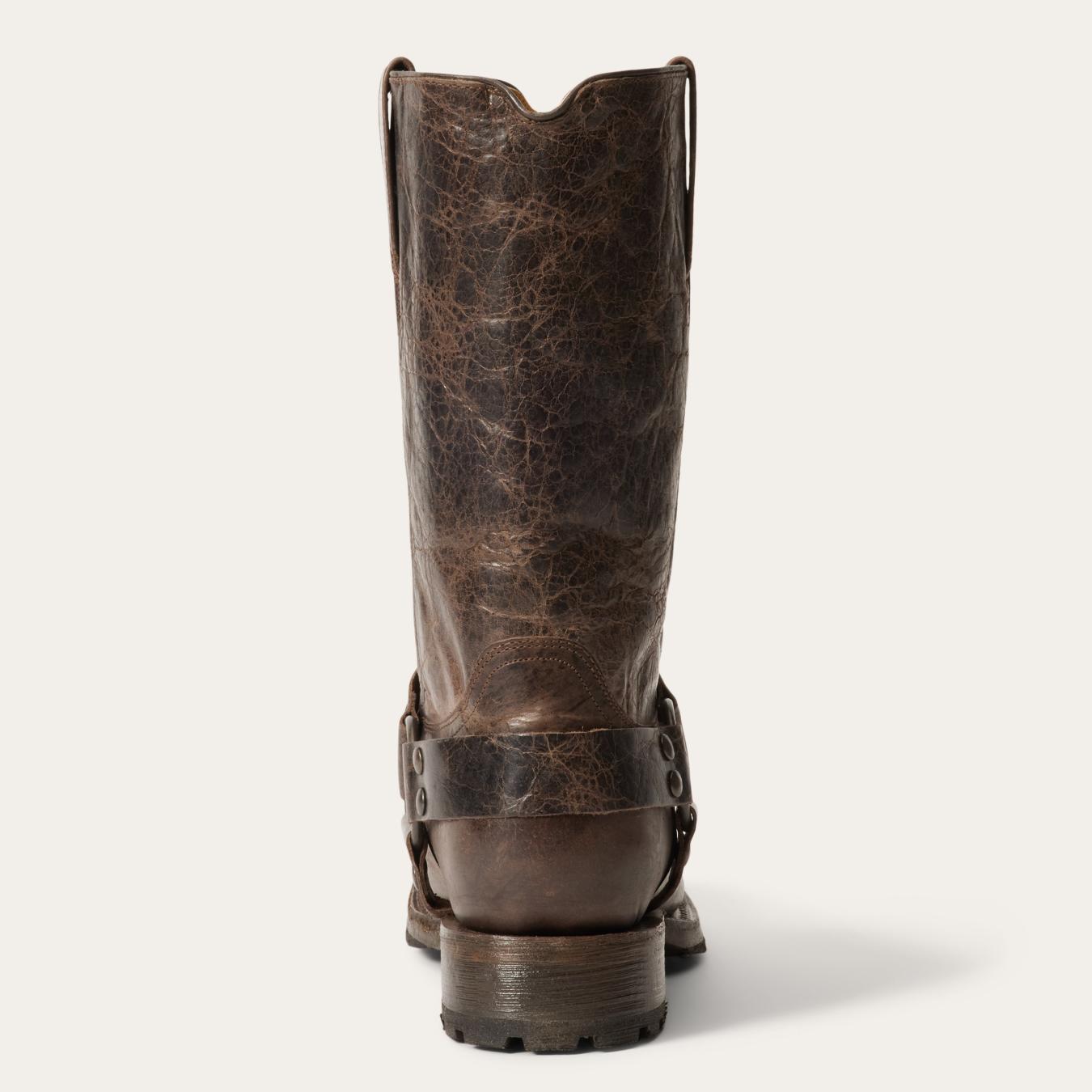 Men Western | Stetson Heritage Harness Boots Waxed Dark Brown