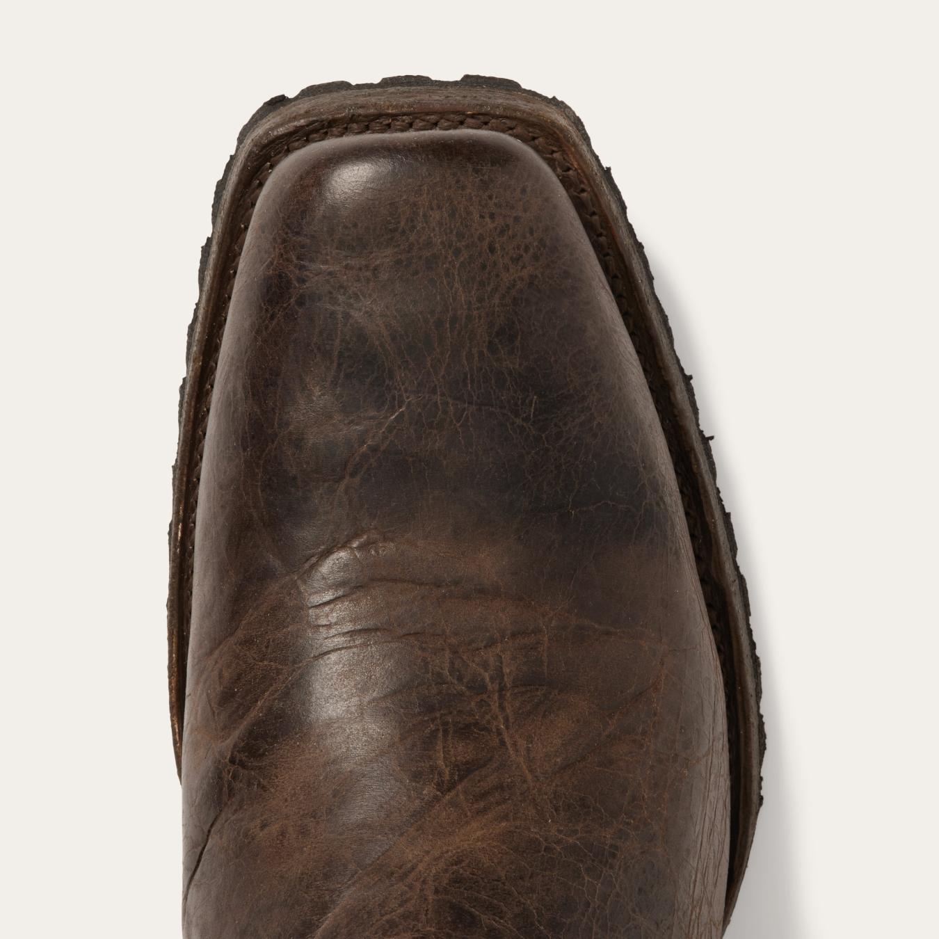 Men Western | Stetson Heritage Harness Boots Waxed Dark Brown