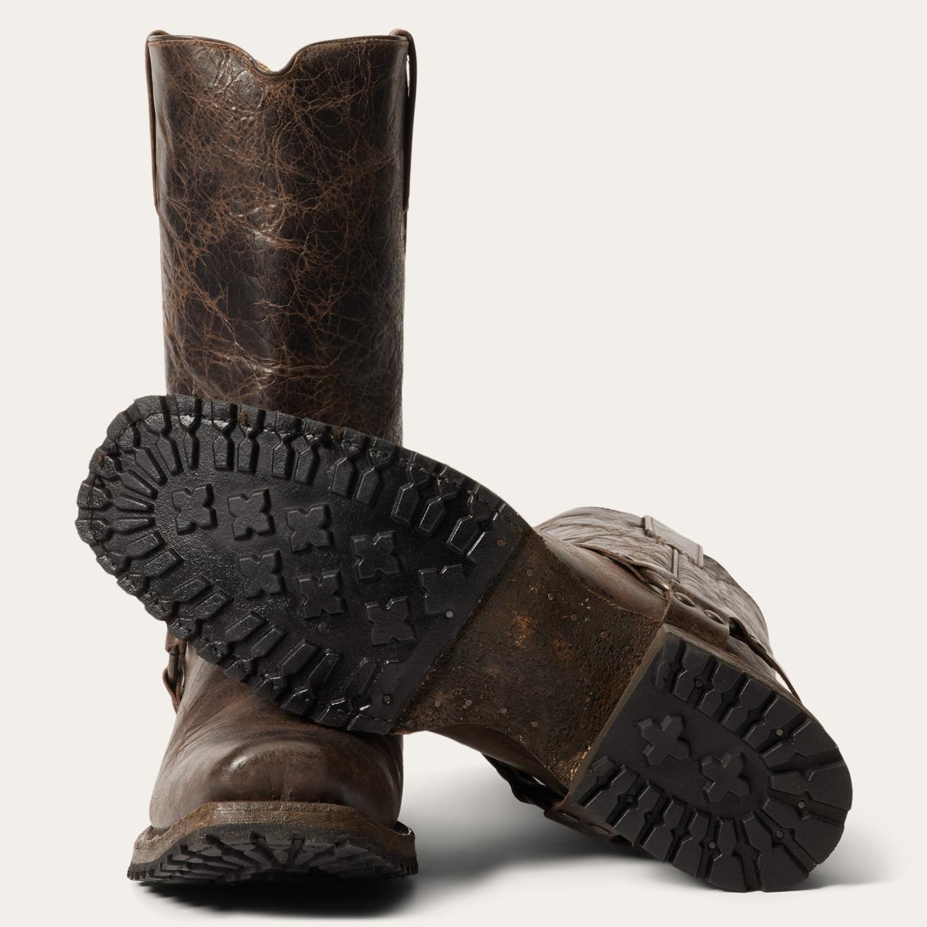 Men Western | Stetson Heritage Harness Boots Waxed Dark Brown