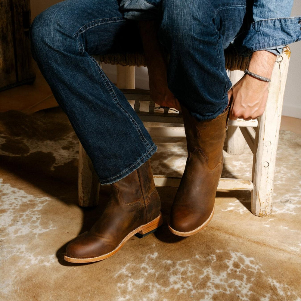 Men Western | Stetson Puncher Boots Oily Brown