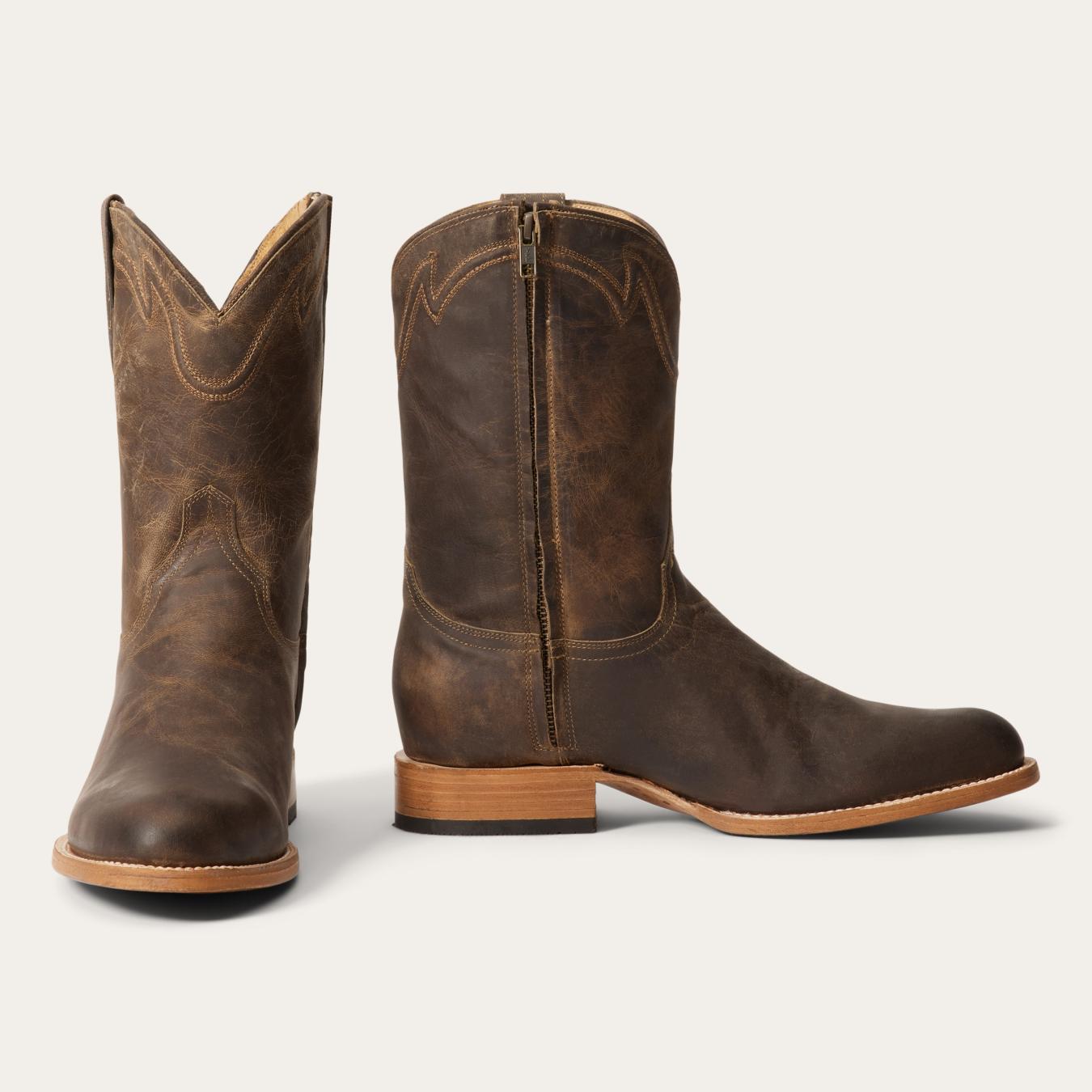 Men Western | Stetson Rancher Zip Roper Oiled Walnut