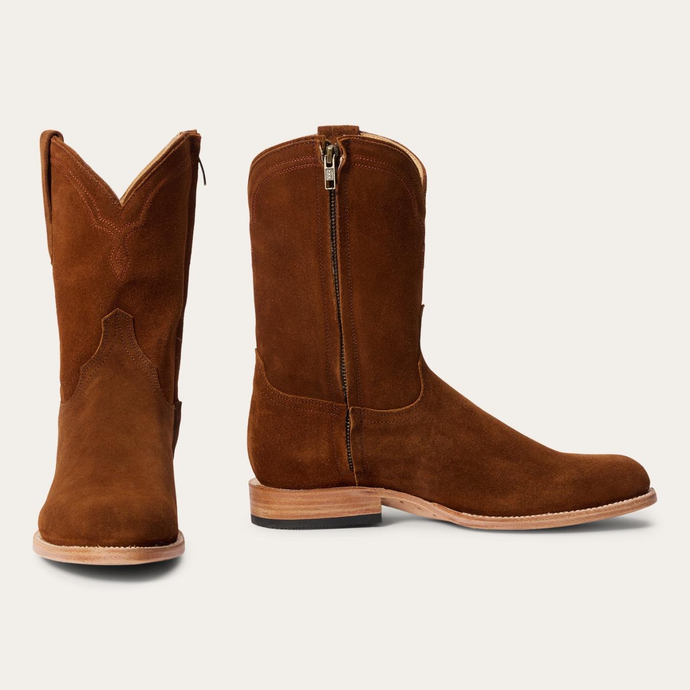 Men Western | Stetson Rancher Zip Roper Suede Brown