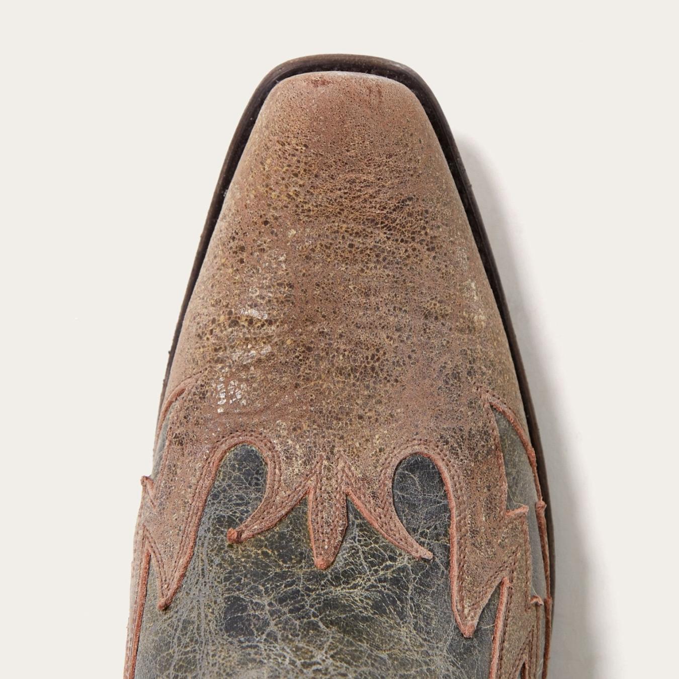 Men Western | Stetson Sundance Kid Washed Crater Black Cowboy Boot Black