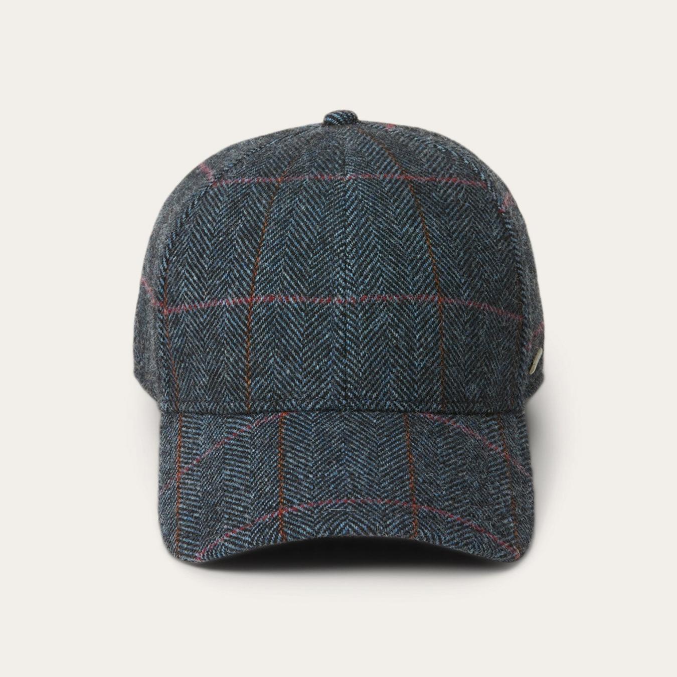 Men/Women Caps &amp; Truckers | Stetson Baseball Cap Wool Blue Herringbone