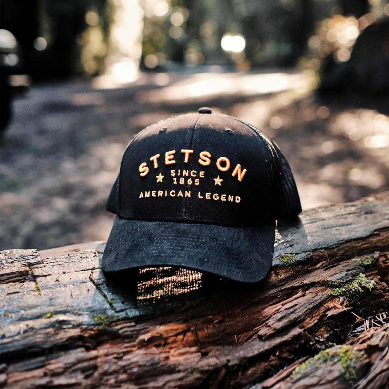Men/Women Caps &amp; Truckers | Stetson Black Western Patch Trucker Cap Black