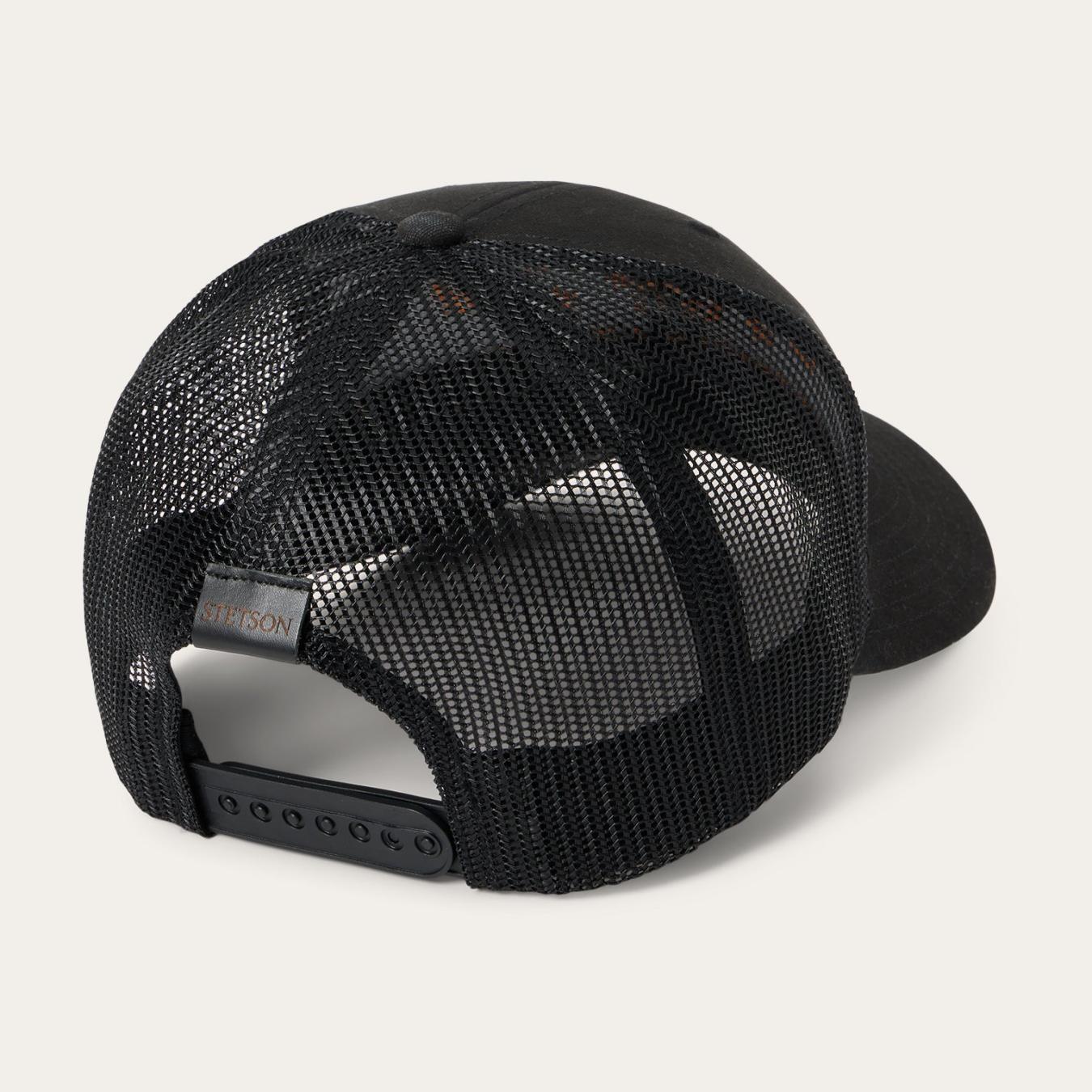 Men/Women Caps &amp; Truckers | Stetson Black Western Patch Trucker Cap Black
