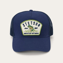 Men/Women Caps &amp; Truckers | Stetson Fishing Patch Trucker Cap Navy