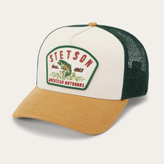 Men/Women Caps &amp; Truckers | Stetson Fishing Patch Trucker Cap Off White / Tan / Green