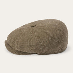 Men/Women Caps &amp; Truckers | Stetson Glen Check Linen/Silk Hatteras Cap Olive Check
