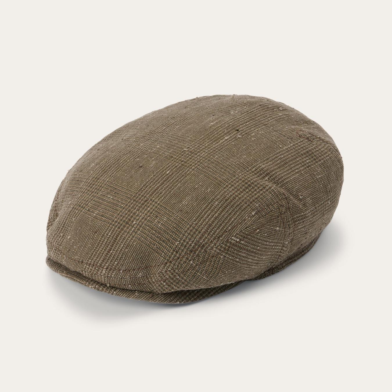 Men/Women Caps &amp; Truckers | Stetson Glen Check Linen/Silk Kent Cap Olive Check