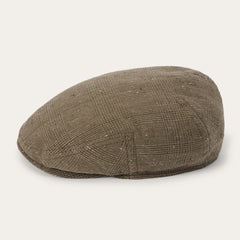 Men/Women Caps &amp; Truckers | Stetson Glen Check Linen/Silk Kent Cap Olive Check
