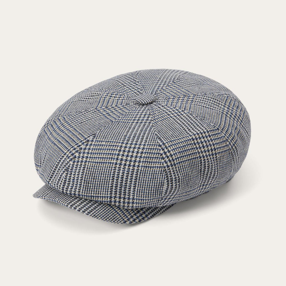 Men/Women Caps &amp; Truckers | Stetson Glen Check Silk/Cotton 8-Panel Cap Blue Check