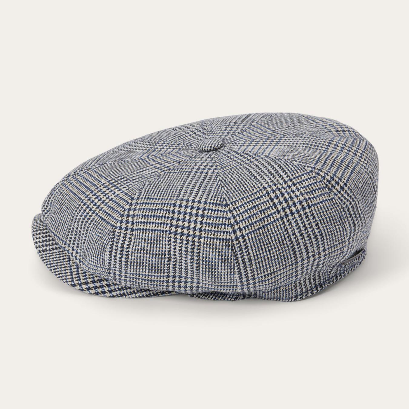 Men/Women Caps &amp; Truckers | Stetson Glen Check Silk/Cotton 8-Panel Cap Blue Check