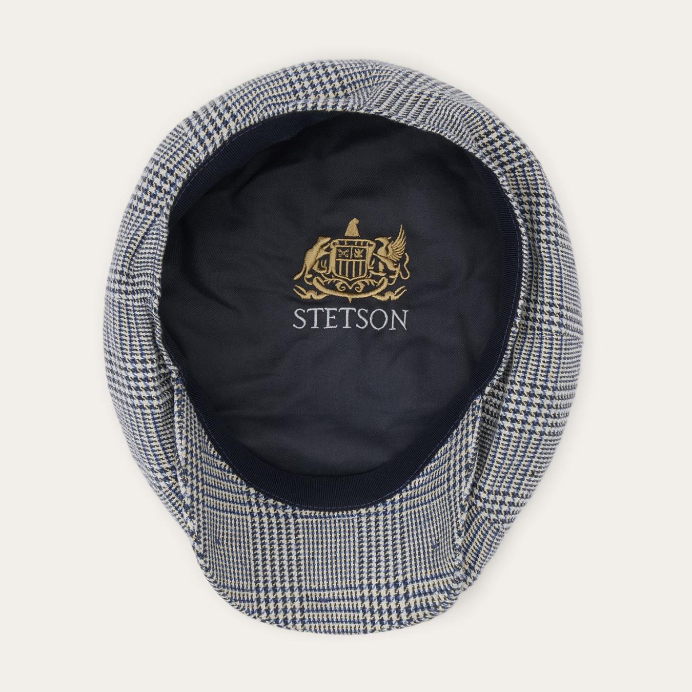 Men/Women Caps &amp; Truckers | Stetson Glen Check Silk/Cotton 8-Panel Cap Blue Check